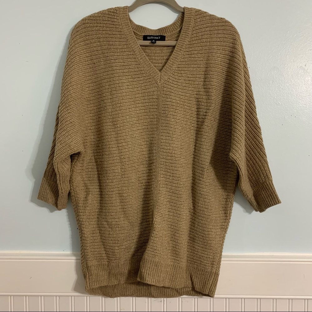 Long Light Brown Knit Sweater